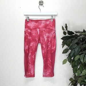 Lululemon Pink Tie Dye Cropped Workout Leggings